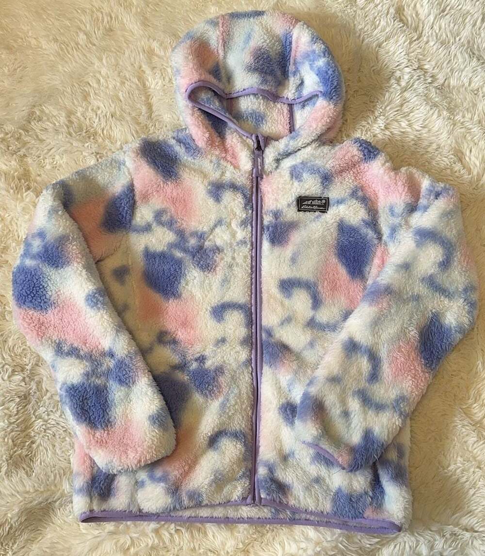 Eddie Bauer Kids Full Zip Fleece Hoodie Size L (14/16) Tie Dye